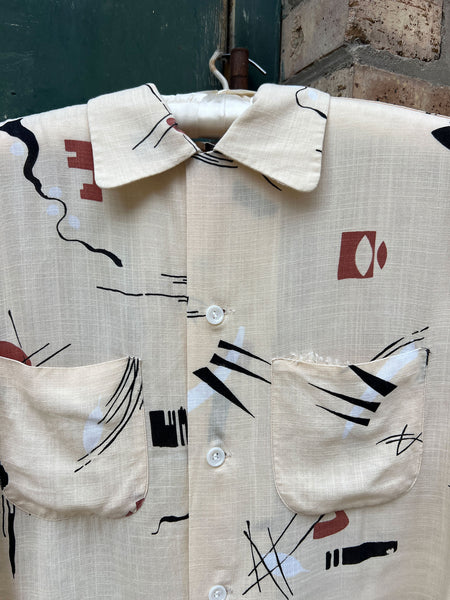Vintage 1940's - 50's Fruit of the Loom Loop Collar Button Down
