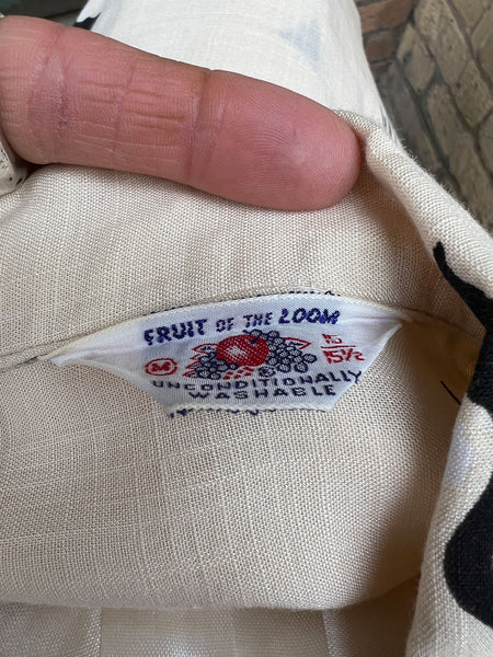 Vintage 1940's - 50's Fruit of the Loom Loop Collar Button Down