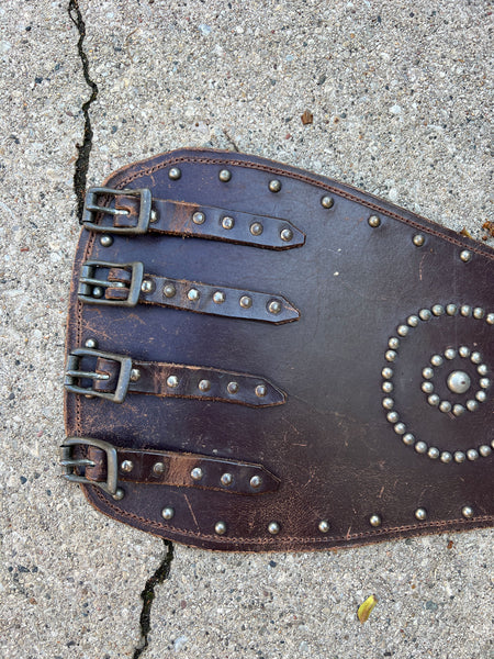 Antique - Early Vintage Leather Circle Studded Kidney Belt