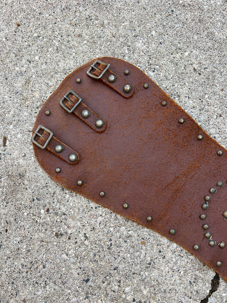 Antique Vintage Leather Heart Studded Kidney Belt