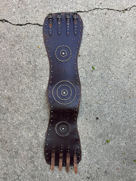 Antique - Early Vintage Leather Circle Studded Kidney Belt