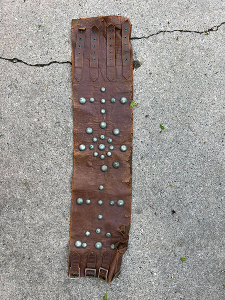 Antique Early Vintage Studded Leather Kidney Belt
