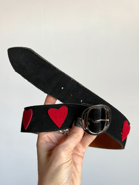 Vintage 1970's - 1980's Leather Heart Belt