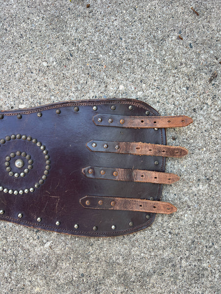 Antique - Early Vintage Leather Circle Studded Kidney Belt