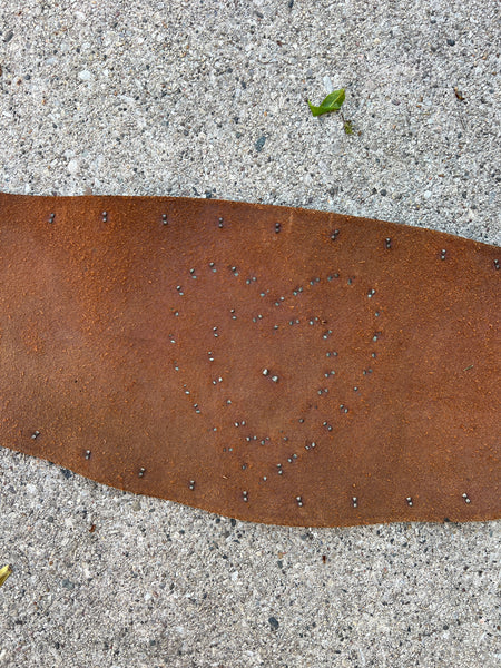 Antique Vintage Leather Heart Studded Kidney Belt