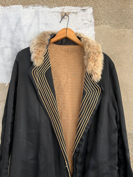Antique 1920's Fur and Silk Coat