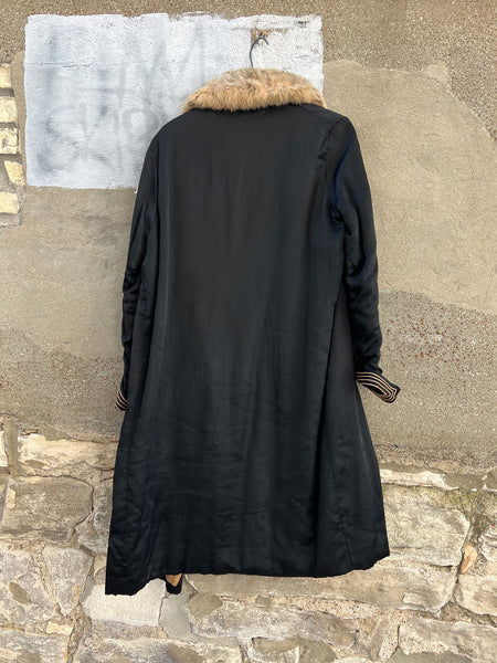 Antique 1920's Fur and Silk Coat