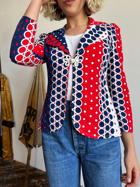 Vintage 1960's Red White and Blue Blazer