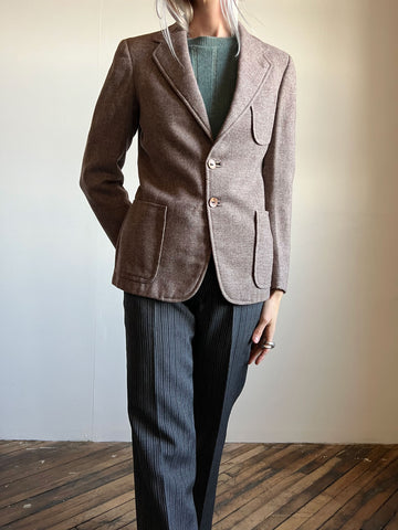 Early Vintage 1920's 1930's Wool Button Up Blazer, Jacket, 20's 30's Menswear