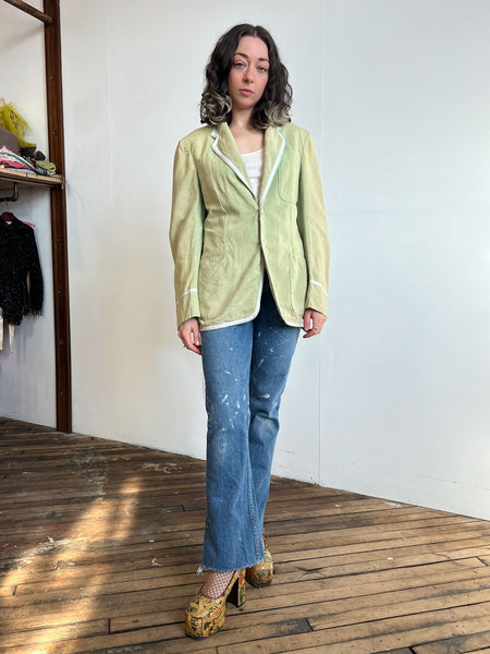 Vintage 1930's Palm Beach Overdyed Green Blazer