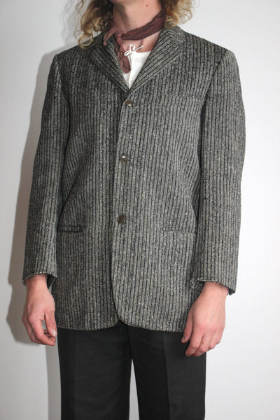 Vintage 1930's - 40's Grey Wool Textured Blazer, Menswear