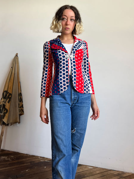 Vintage 1960's Red White and Blue Blazer