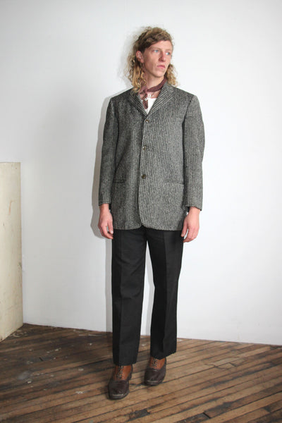 Vintage 1930's - 40's Grey Wool Textured Blazer, Menswear