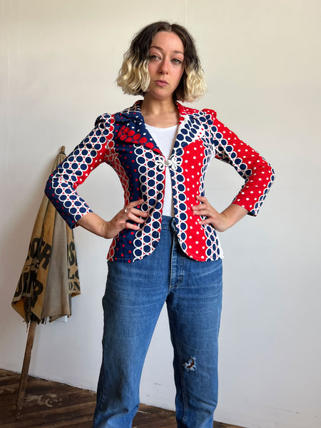 Vintage 1960's Red White and Blue Blazer