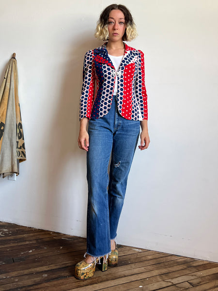 Vintage 1960's Red White and Blue Blazer