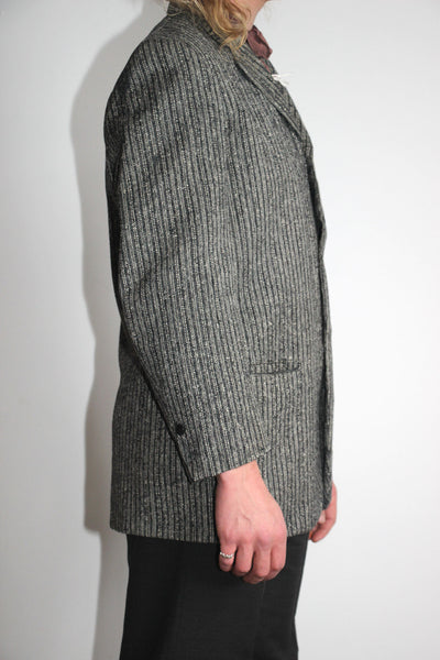 Vintage 1930's - 40's Grey Wool Textured Blazer, Menswear