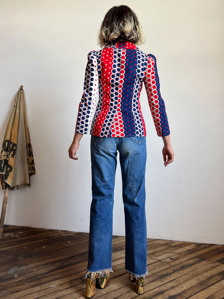 Vintage 1960's Red White and Blue Blazer