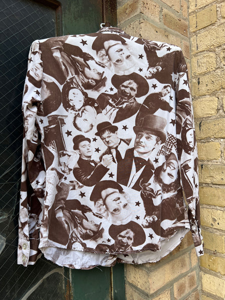 Vintage 1970's Photographic Hollywood Stars Button Down Shirt
