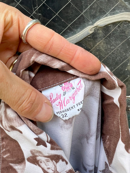 Vintage 1970's Photographic Hollywood Stars Button Down Shirt