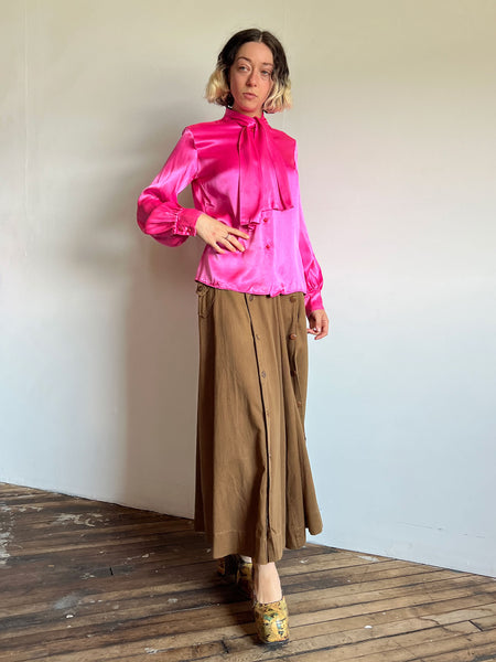 Vintage 1960's Junior House Day Glow Pink Blouse