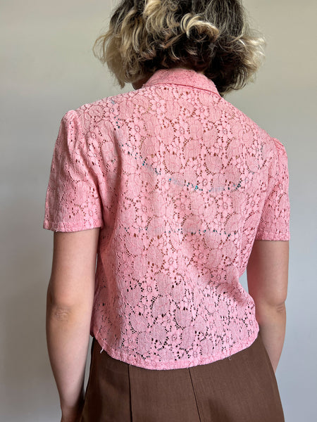 Vintage 1930's Pink Lace Blouse