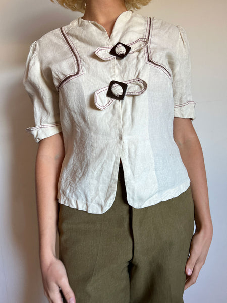 Vintage 1930's Linen Blouse