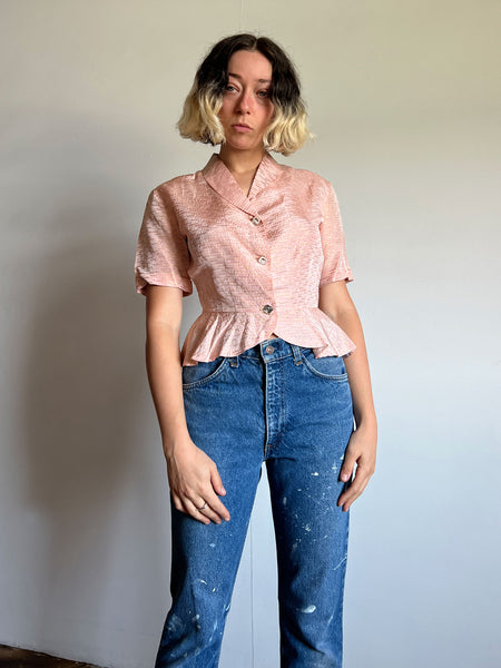 Vintage 1940's - 50's Pink Blouse
