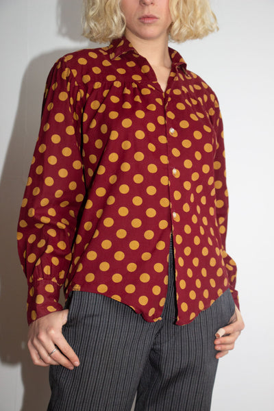 Vintage 1960's Polka Dot Long Sleeved Shirt