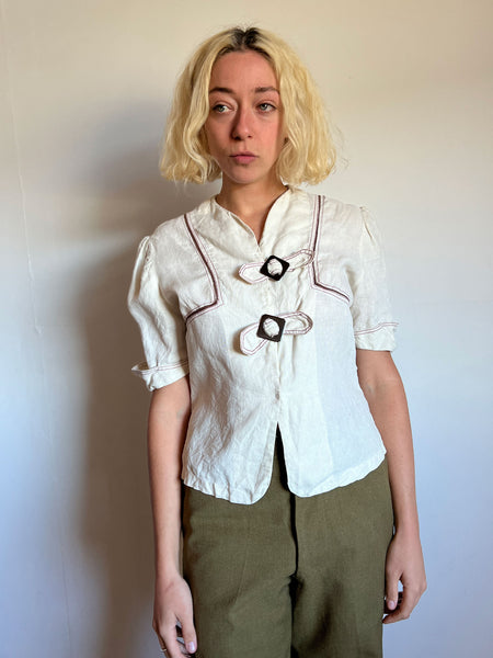 Vintage 1930's Linen Blouse