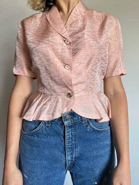 Vintage 1940's - 50's Pink Blouse