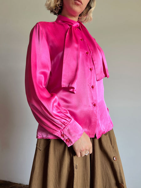 Vintage 1960's Junior House Day Glow Pink Blouse