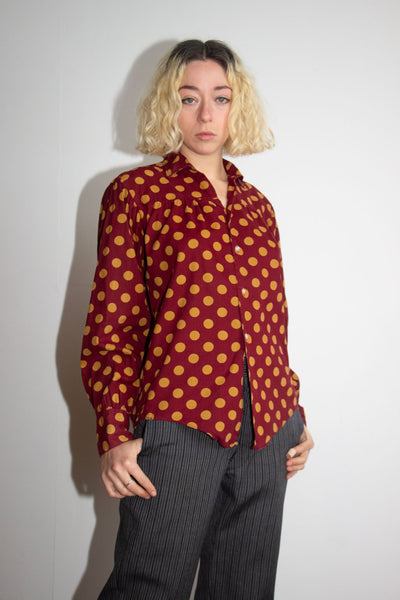 Vintage 1960's Polka Dot Long Sleeved Shirt