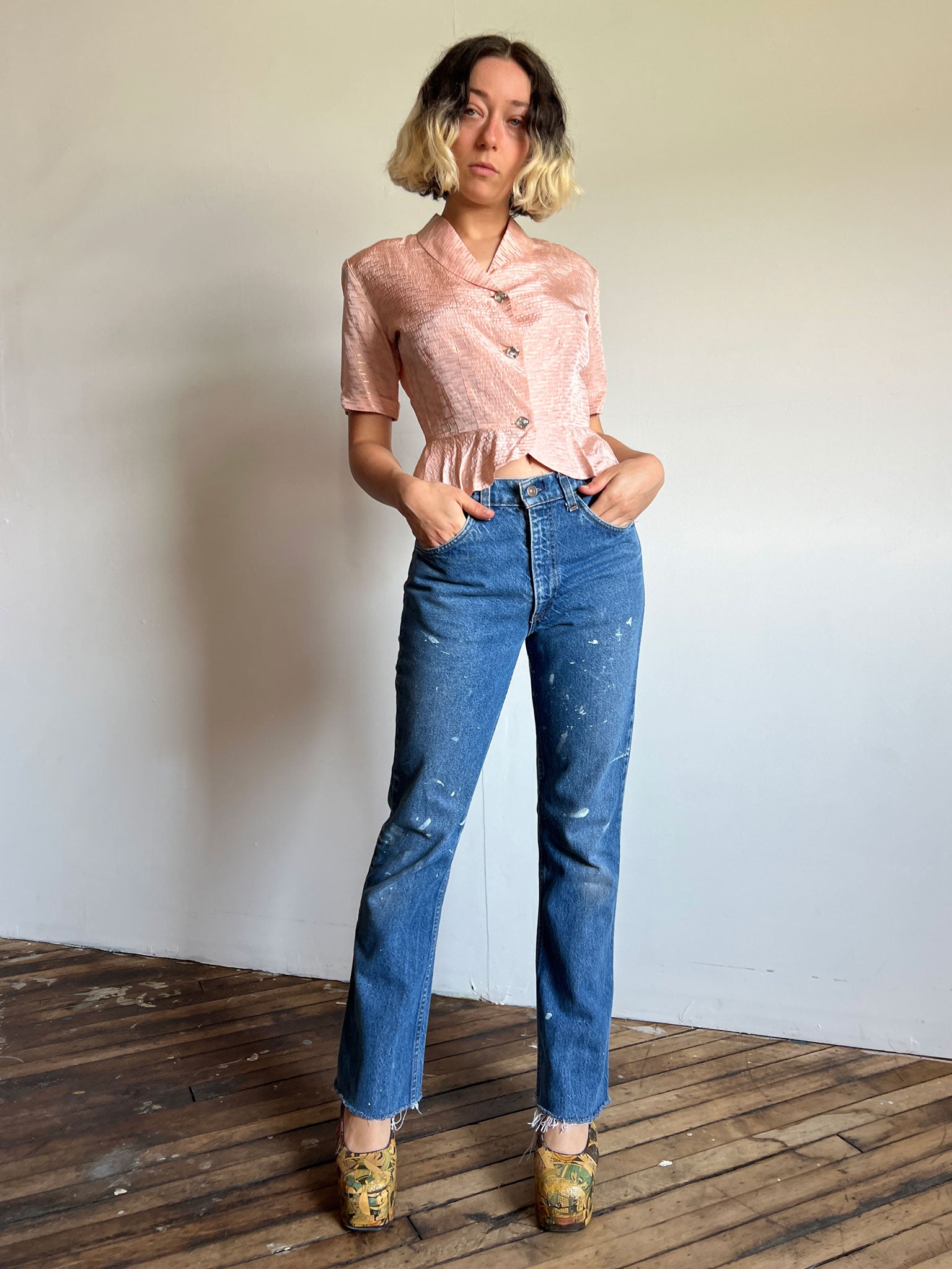 Vintage 1940's - 50's Pink Blouse