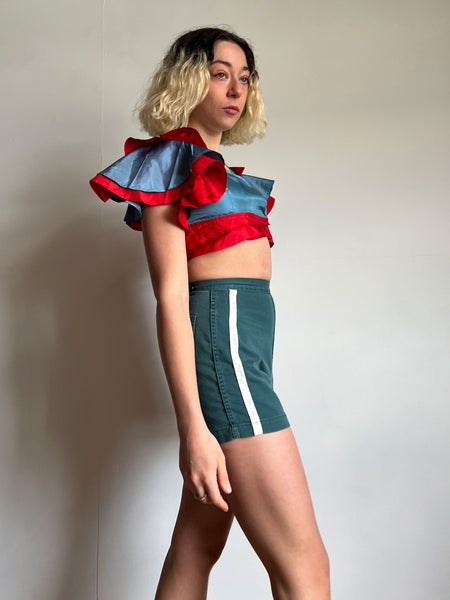 Vintage 1940's Ruffled Cropped Theatre Top
