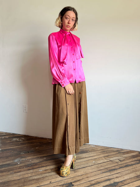 Vintage 1960's Junior House Day Glow Pink Blouse