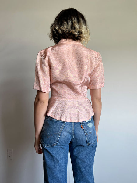 Vintage 1940's - 50's Pink Blouse