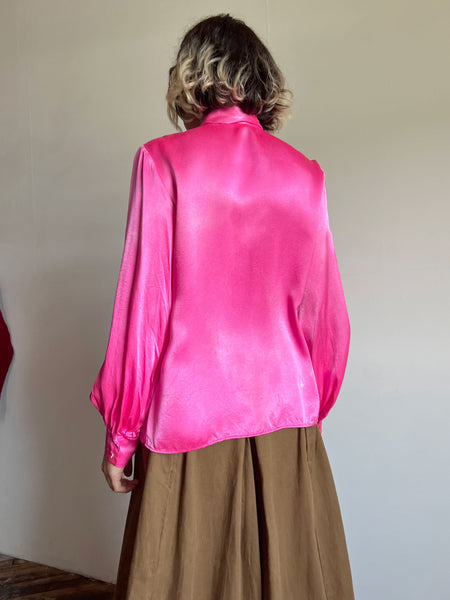 Vintage 1960's Junior House Day Glow Pink Blouse