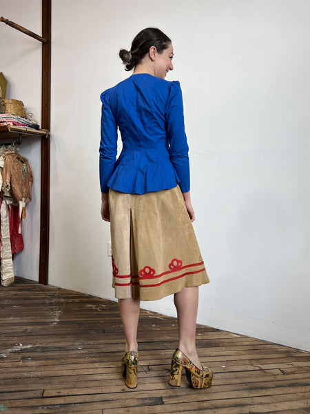 Vintage 1930's - 1940's Cotton Long Sleeve Blouse