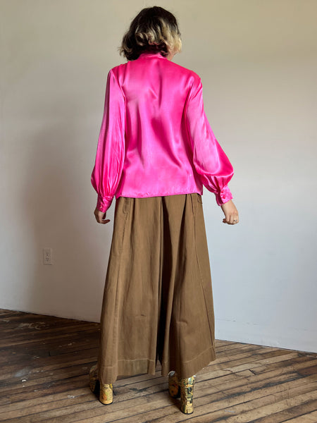 Vintage 1960's Junior House Day Glow Pink Blouse
