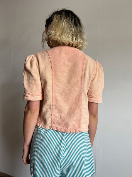 Vintage 1930's Coral Fringe Blouse