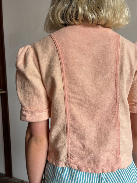 Vintage 1930's Coral Fringe Blouse