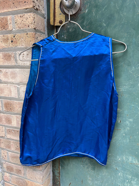 Antique 1920's Blue Silk Satin Three Piece Loungewear Set