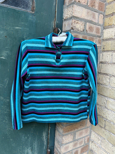 Vintage 1940's - 50's Vibrant Striped Cotton Shirt