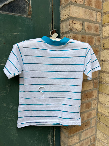 Vintage 1960's Thin Blue and White Striped T-Shirt