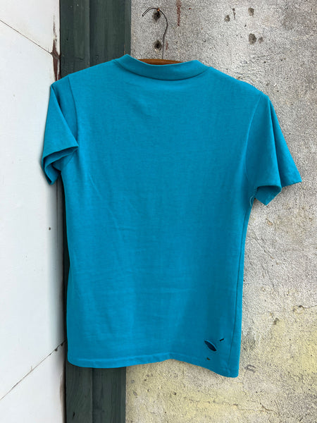 Vintage 1960's Teal Cotton T-Shirt