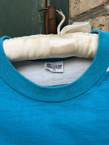 Vintage 1960's Blue and White Striped Cotton T-Shirt