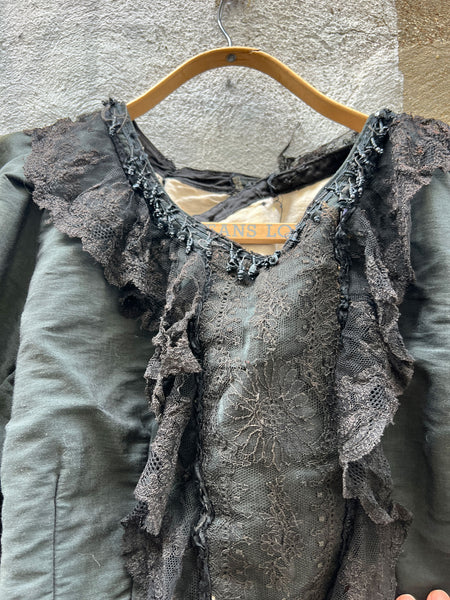 Antique 1900's Black Puff Sleeve Bodice