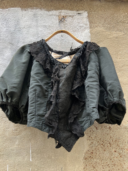 Antique 1900's Black Puff Sleeve Bodice