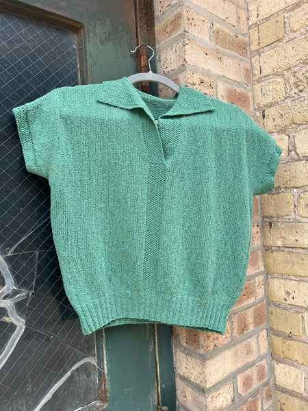 Vintage Early 1950's Hand Knit Boucle Sweater