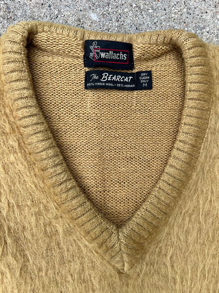 Vintage 1970's Camel Colored Mohair Sweater 'The Bearcat'